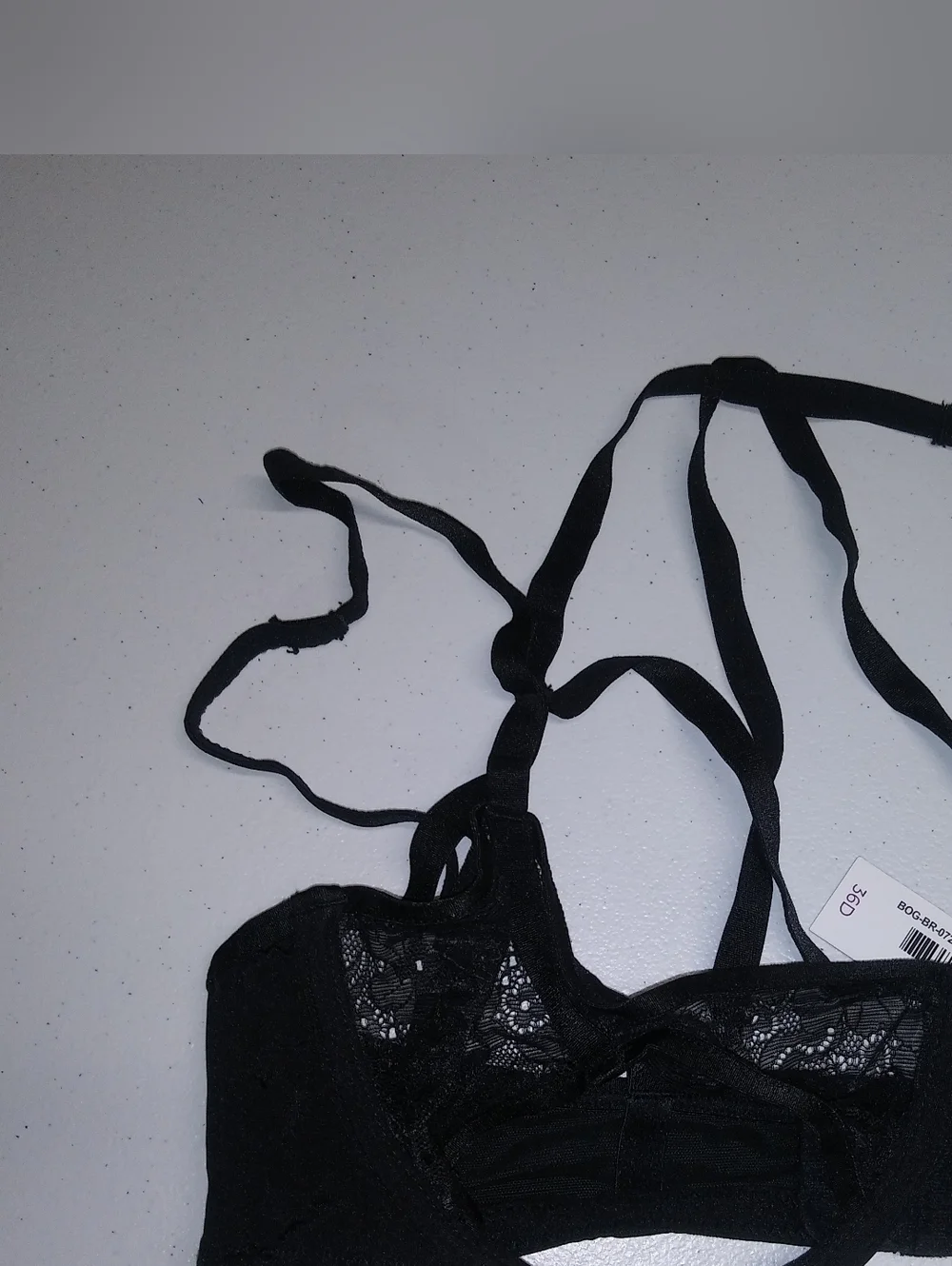 Adore Me Black Eilish Unlined Bra Unlined Strappy Size 36D